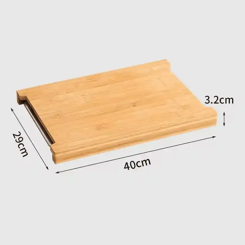 Bamboo Cutting Board with Drawer for Kitchen Fruit Bread Vegetables and Cheese 5