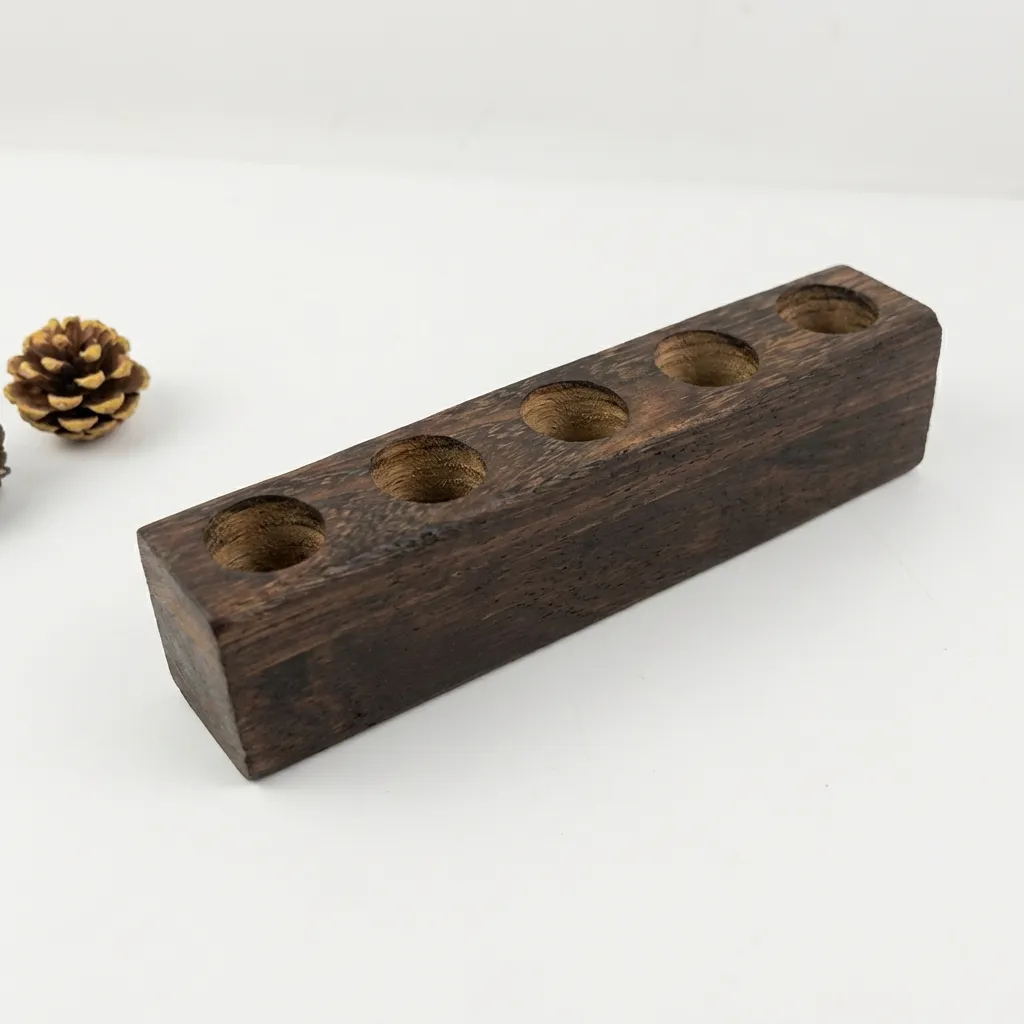 Wooden Test Tube Propagation Station | Custom Desktop Plant Vase Rack 4