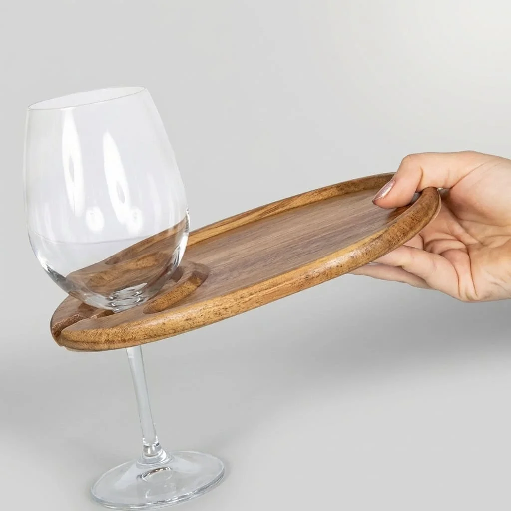 Custom Acacia Wood Stemware Serving Tray 2