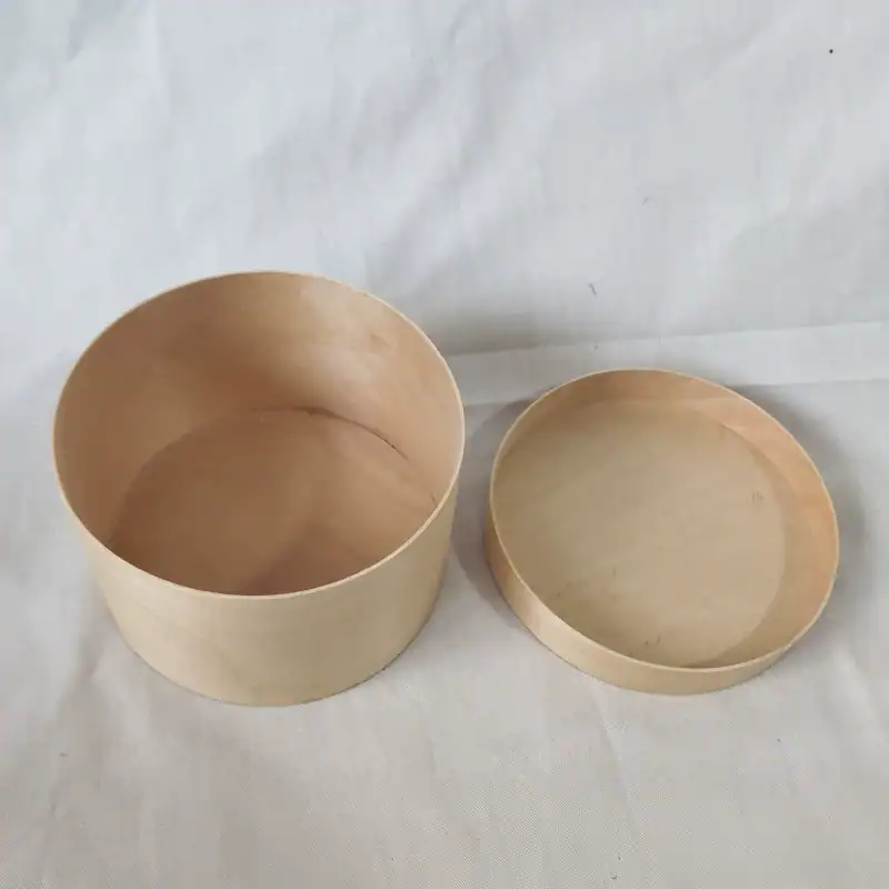 Round Birch Wood Box for Custom Bakery & Gift Packaging 3
