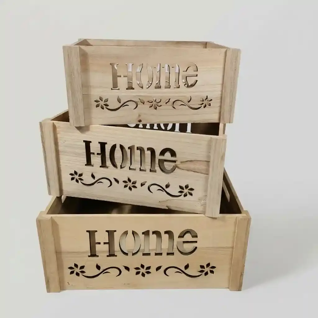 Custom Laser Cut Wooden Nesting Crates Wholesale Supplier