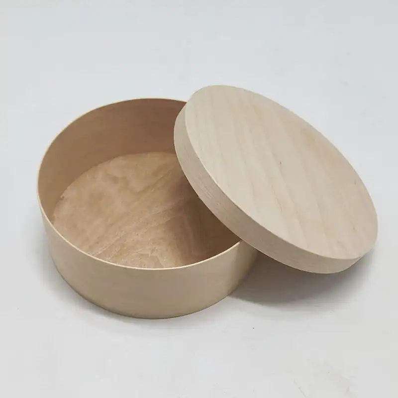 Round Birch Wood Box for Custom Bakery & Gift Packaging 2