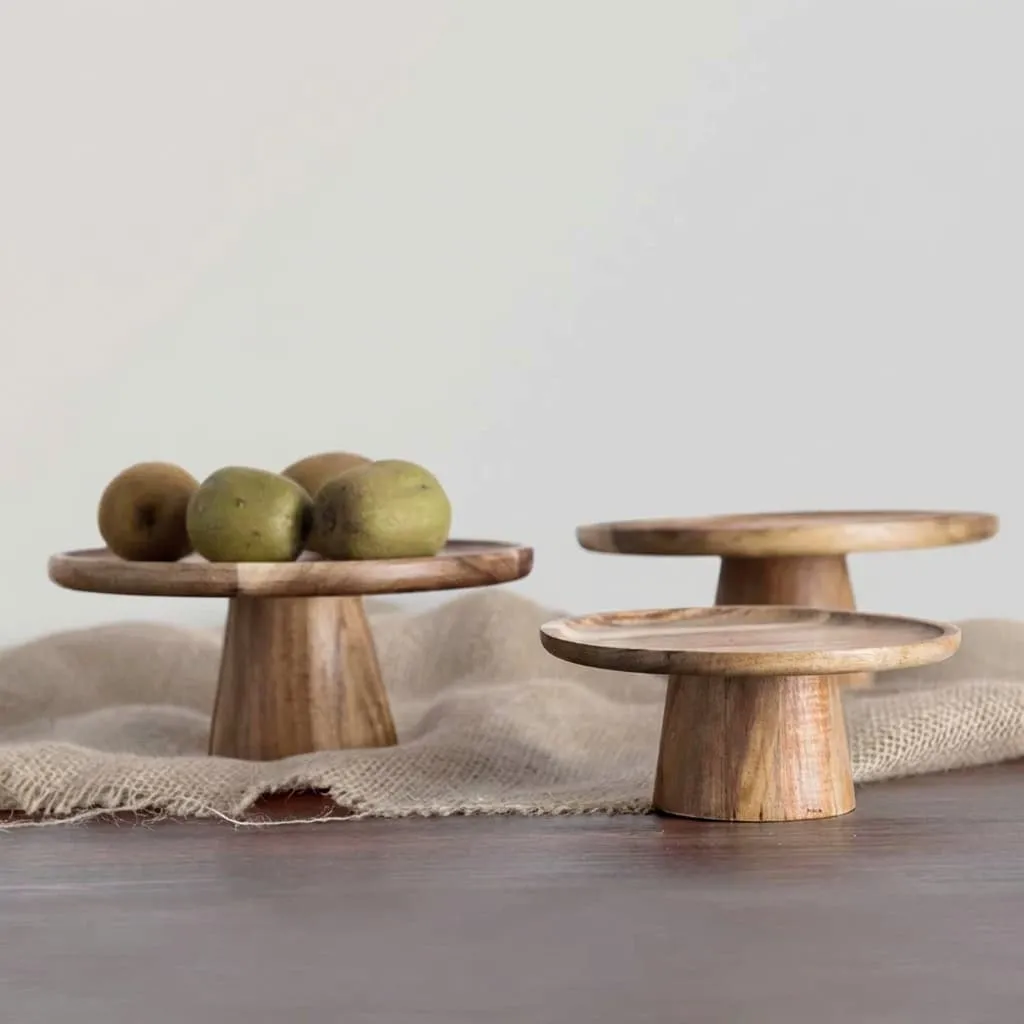 Wholesale Wooden Serving Stand for Kitchen & Dining | Custom Multi-functional Wood Cake & Fruit Display Tray Supplier
