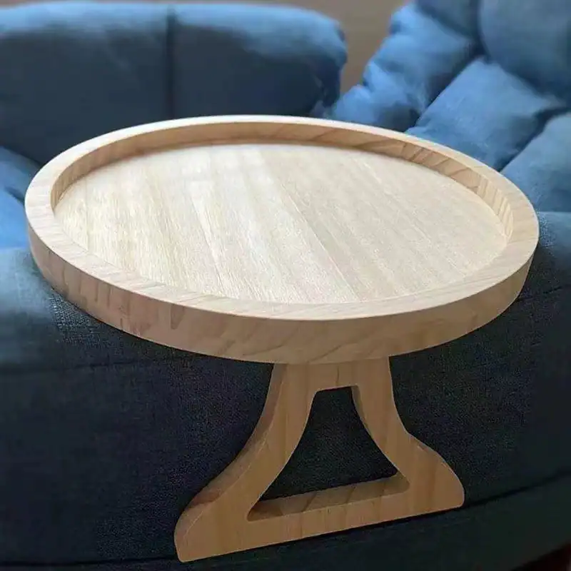 Custom Sofa Armrest Tray – Portable Foldable Wood & Bamboo Couch Organizer