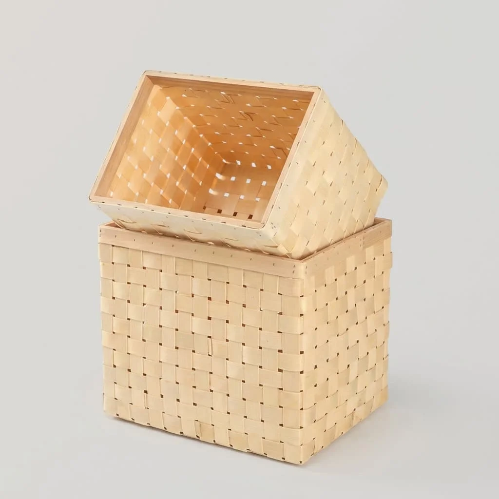 Custom Woven Wood Chip Storage Baskets 3