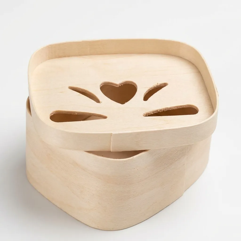Custom Birchwood Storage Box with Creative Lid for Tea & Candy