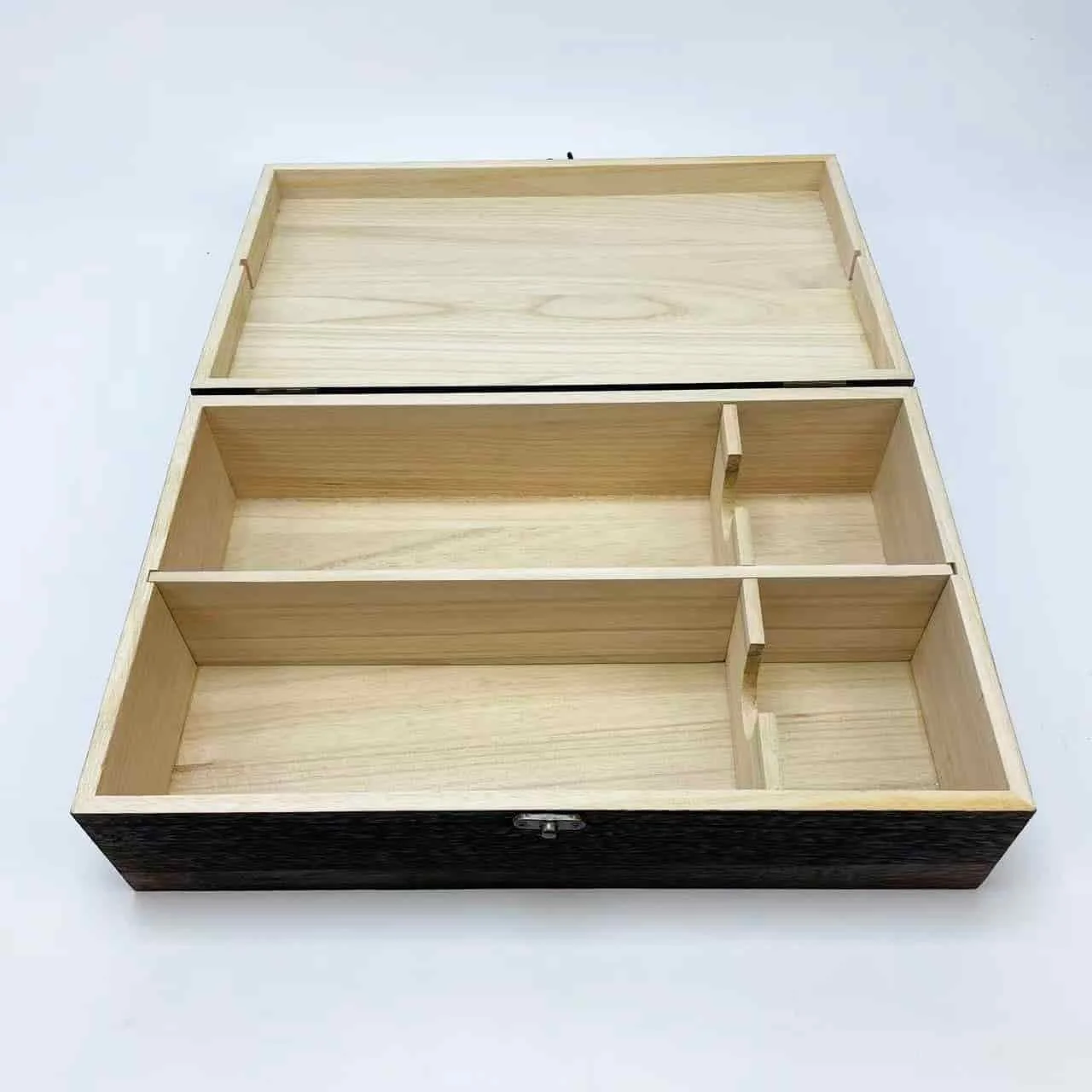 Custom Antique Wooden Wine Box​ – 2 Bottle – Paulownia Wood 2