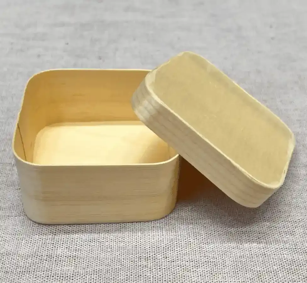 Square Pine Wood Cake Box for Basque Cheese and Mousse Packaging 2