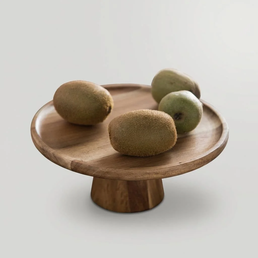 Wooden Serving Stand for Kitchen and Dining — Cake and Fruit Display Tray 2