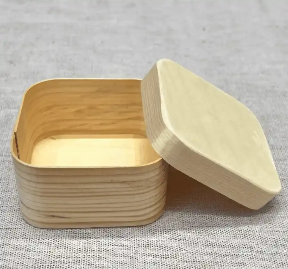 Square Pine Wood Cake Box for Basque Cheese and Mousse Packaging 3