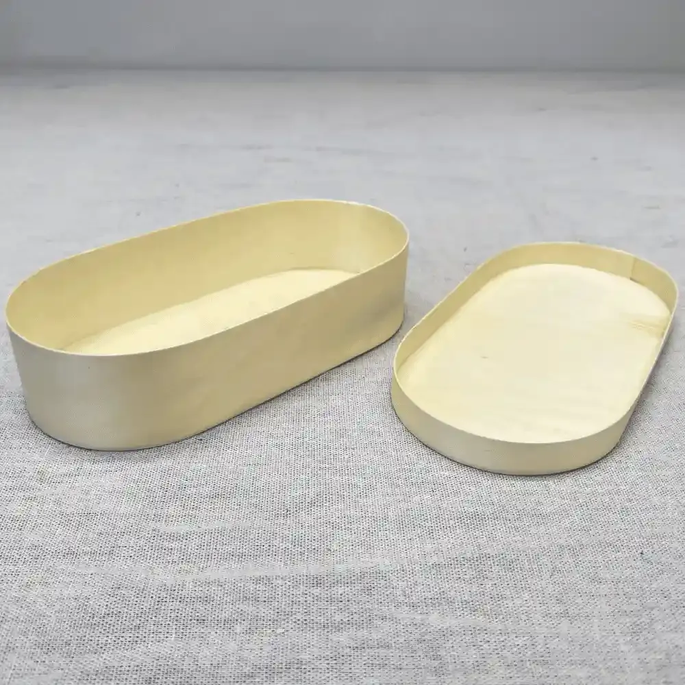 Custom Oval Wood Veneer Packaging Box for Cheese and Gifts 2