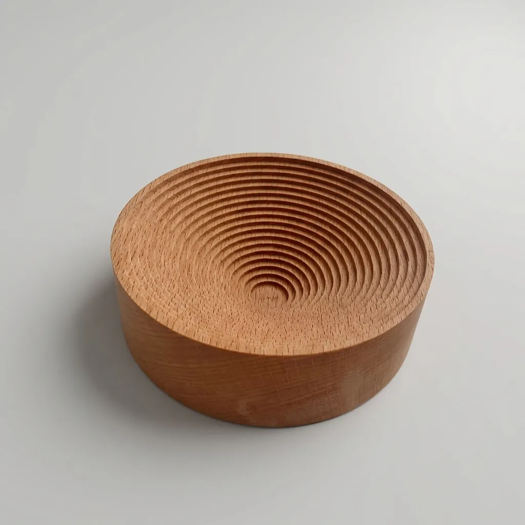 Custom Wood Decorative Tray – Japanese Style Ripple Pattern Platter 2
