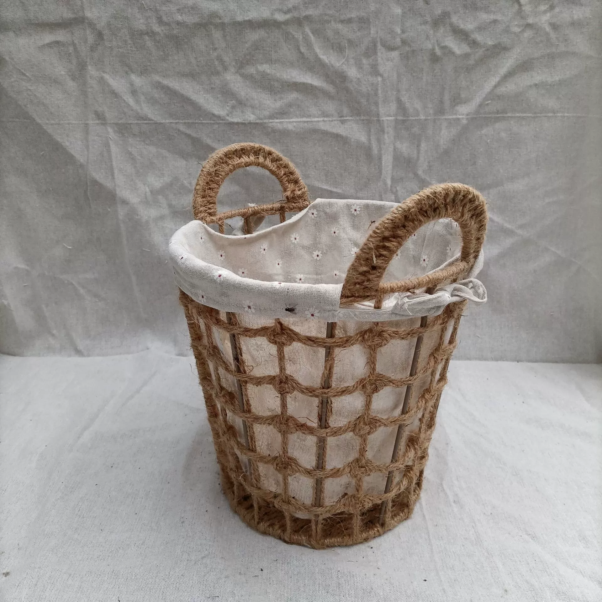 Woven Rope Laundry Basket Custom Nordic Toy Storage Hamper 2