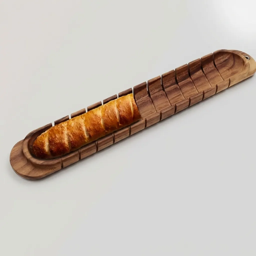 Wooden Baguette Slicing Board & Bread Serving Tray for Commercial Use 3