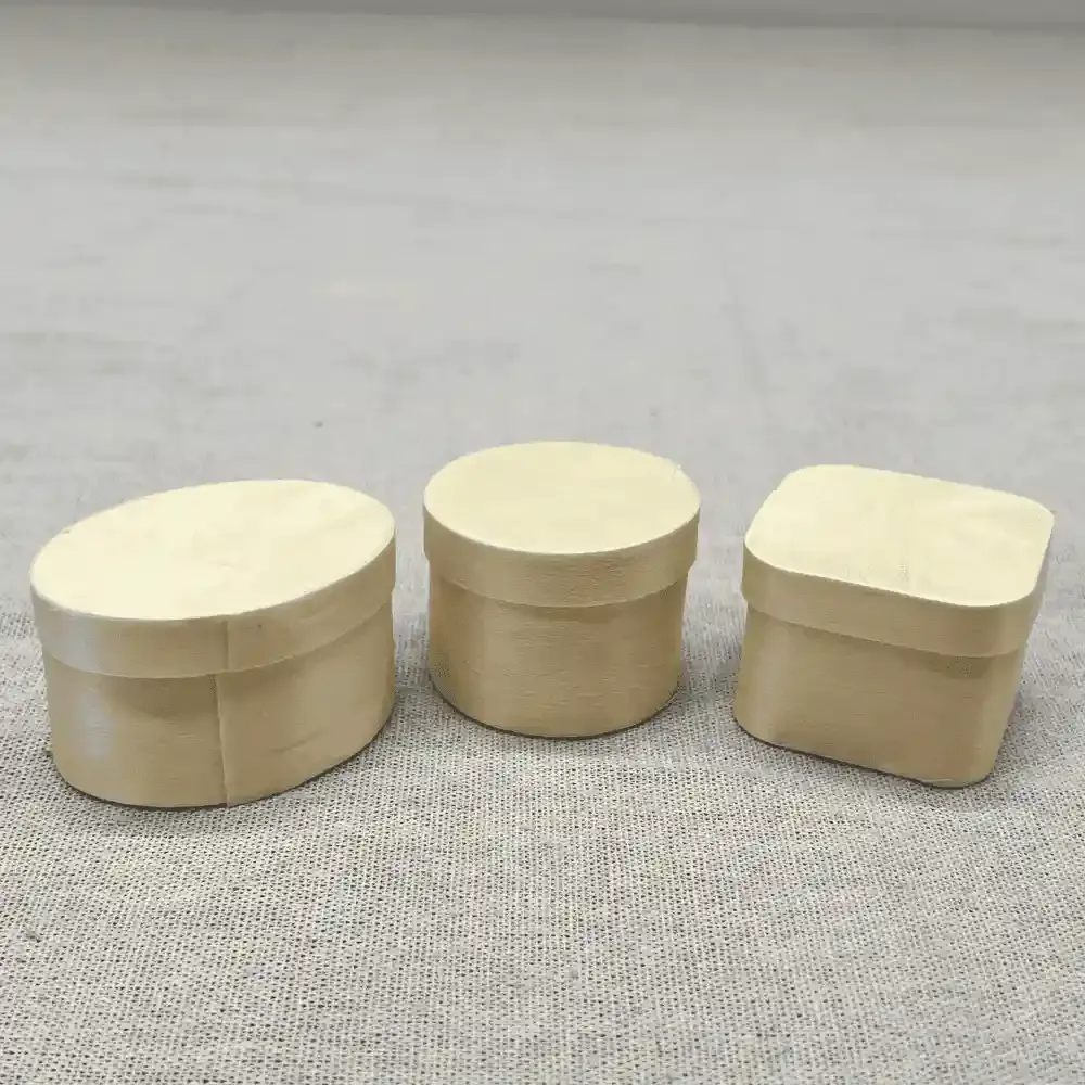 Poplar Veneer Cake Box: Small Round, Square, and Oval Wooden Mousse and Cheese Packaging 3