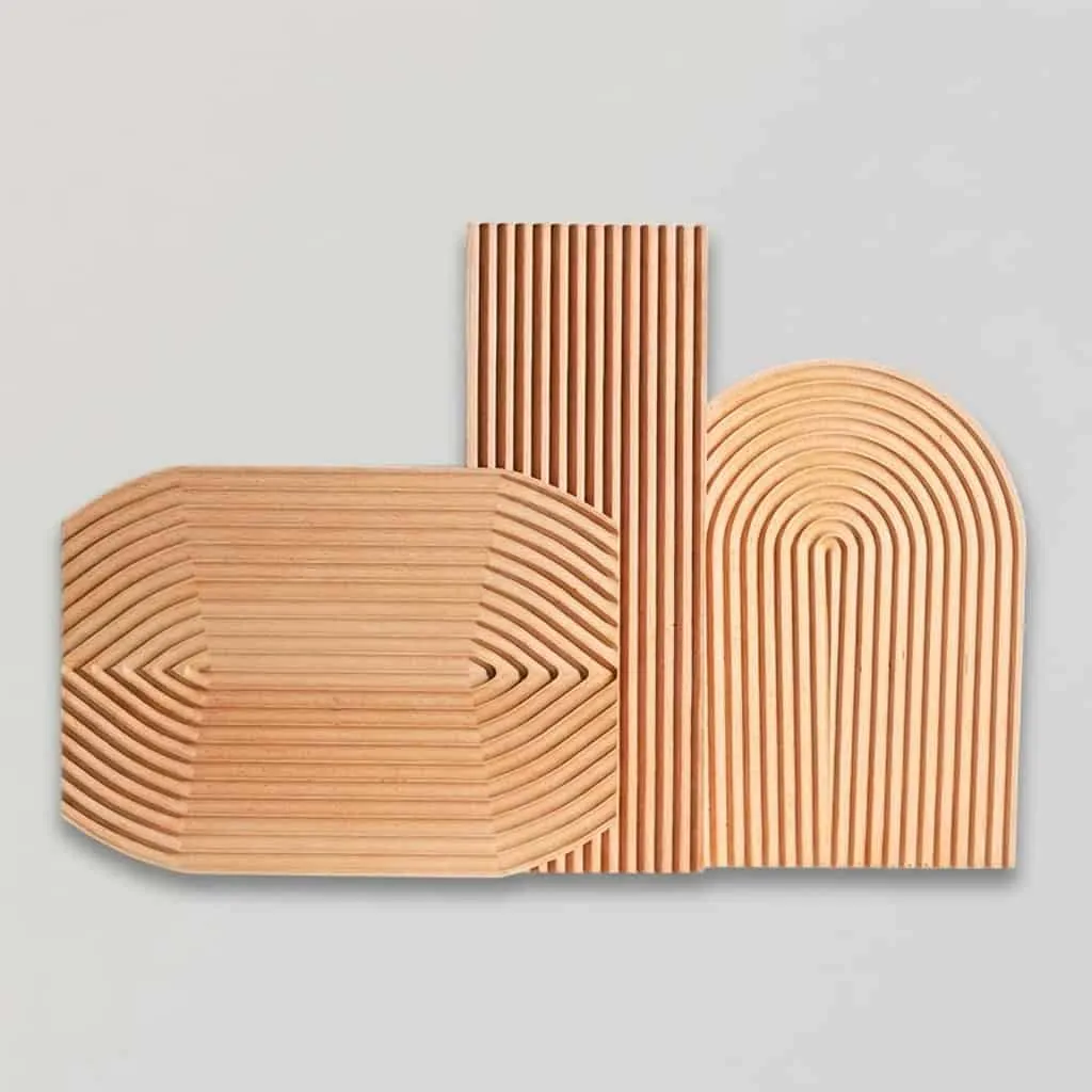 Custom Wood Decorative Tray – Japanese Style Ripple Pattern Platter