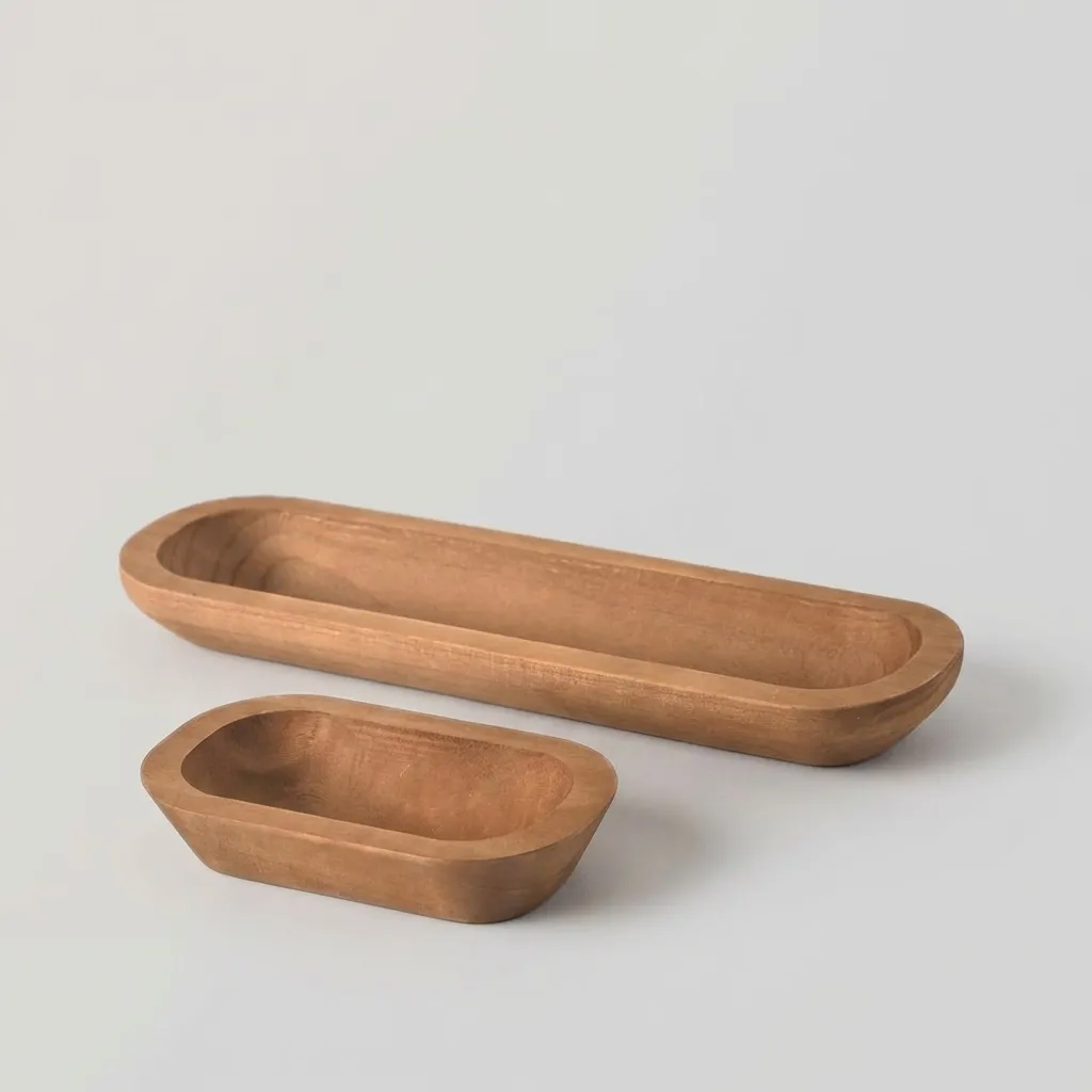 Solid Wood Candle Tray – Custom Oval Wooden Serving Platter for Bulk Orders