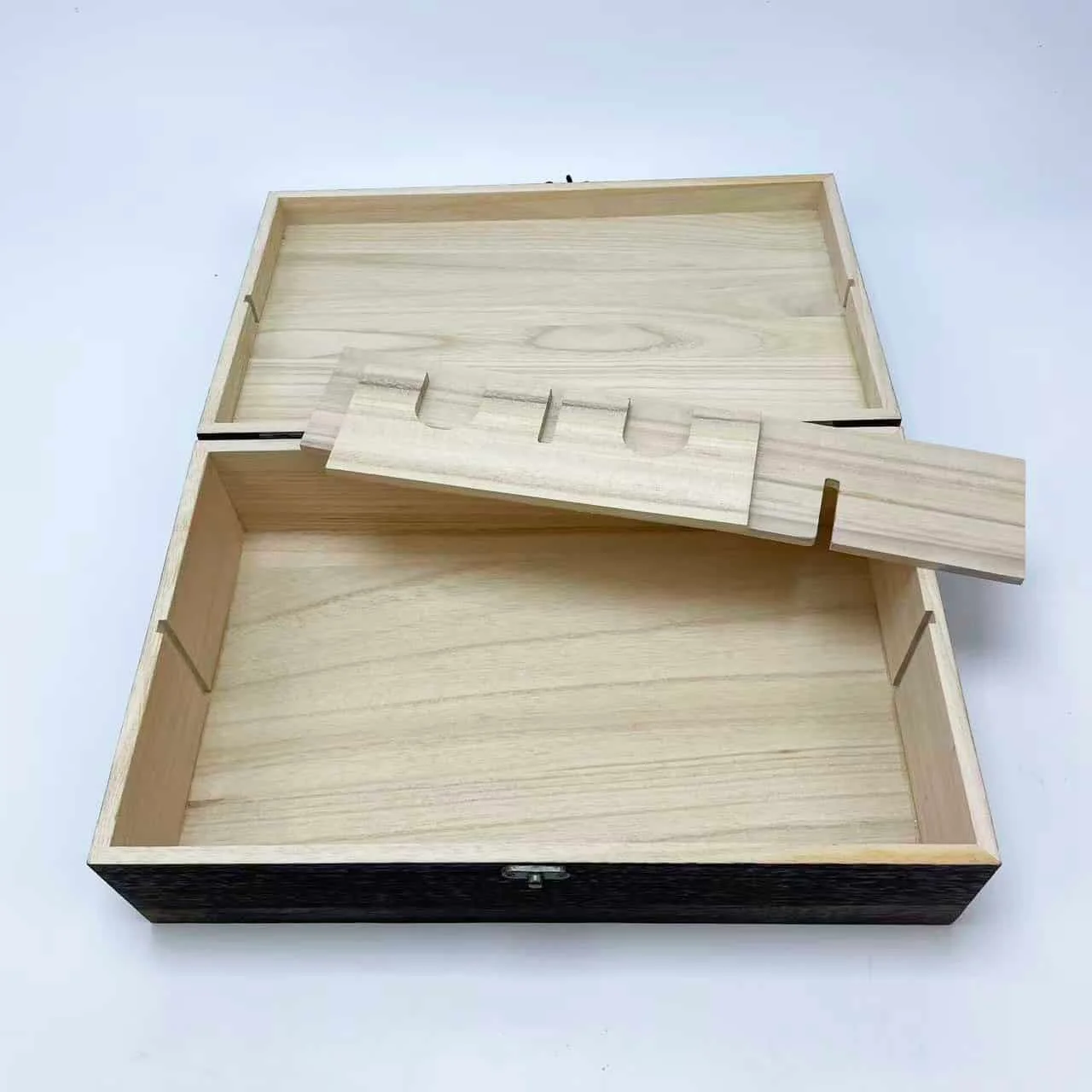 Custom Antique Wooden Wine Box​ – 2 Bottle – Paulownia Wood 4