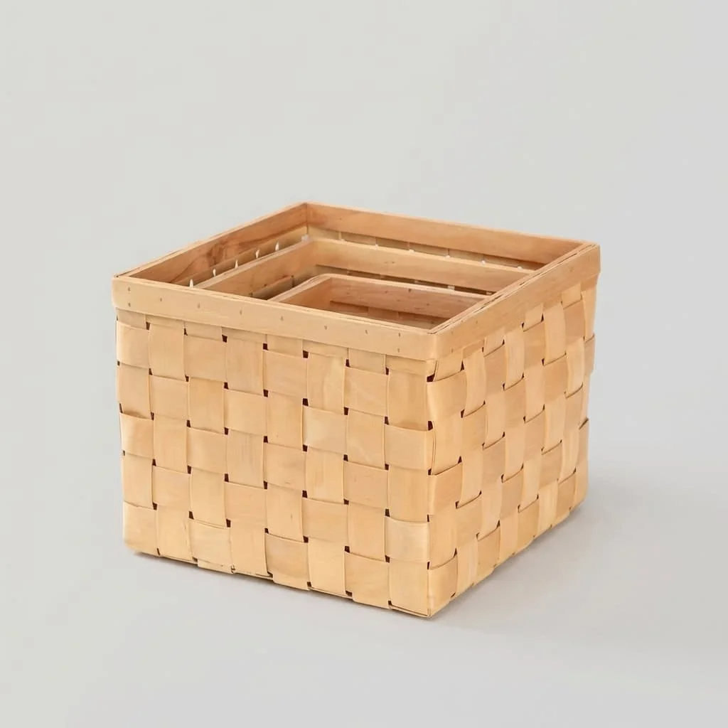 Custom Woven Wood Chip Storage Baskets 4