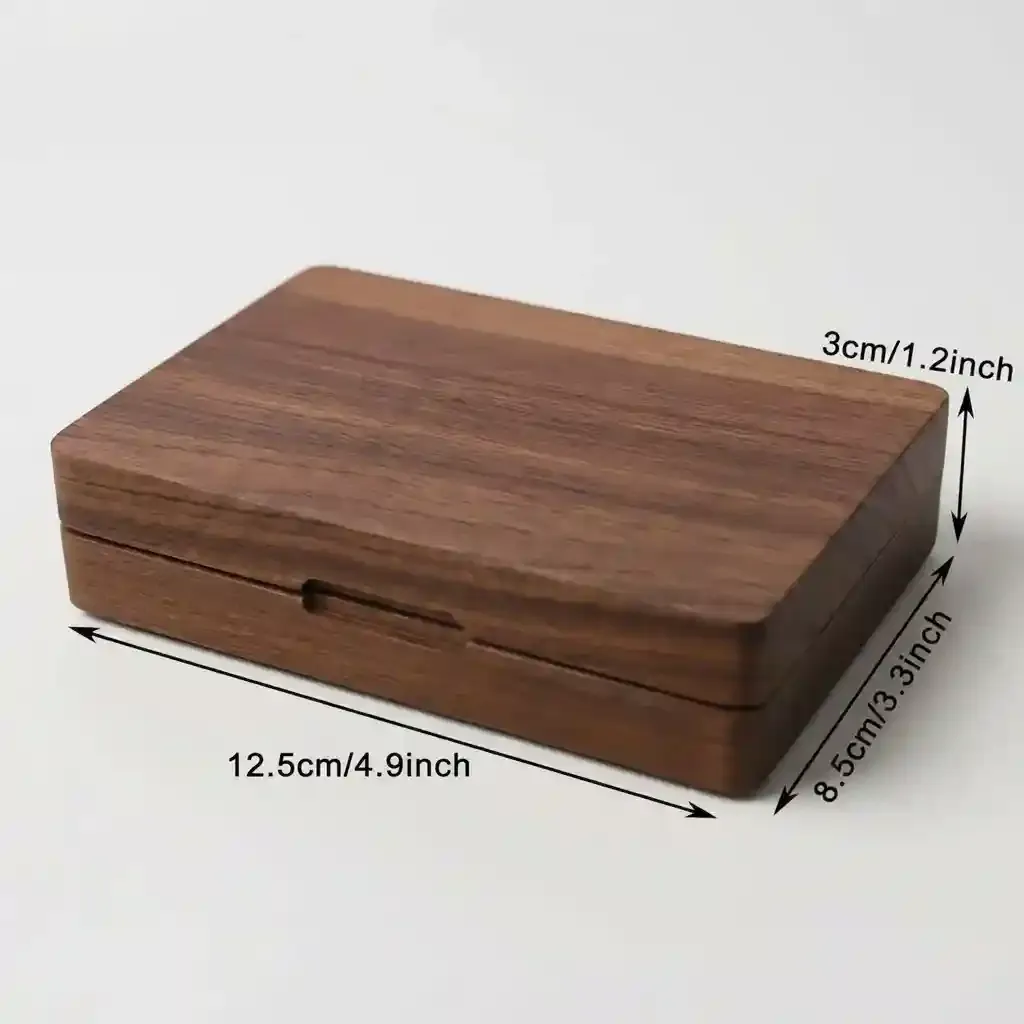 Custom Walnut Wood Stash Box | Portable Magnetic Cigarette Case 2