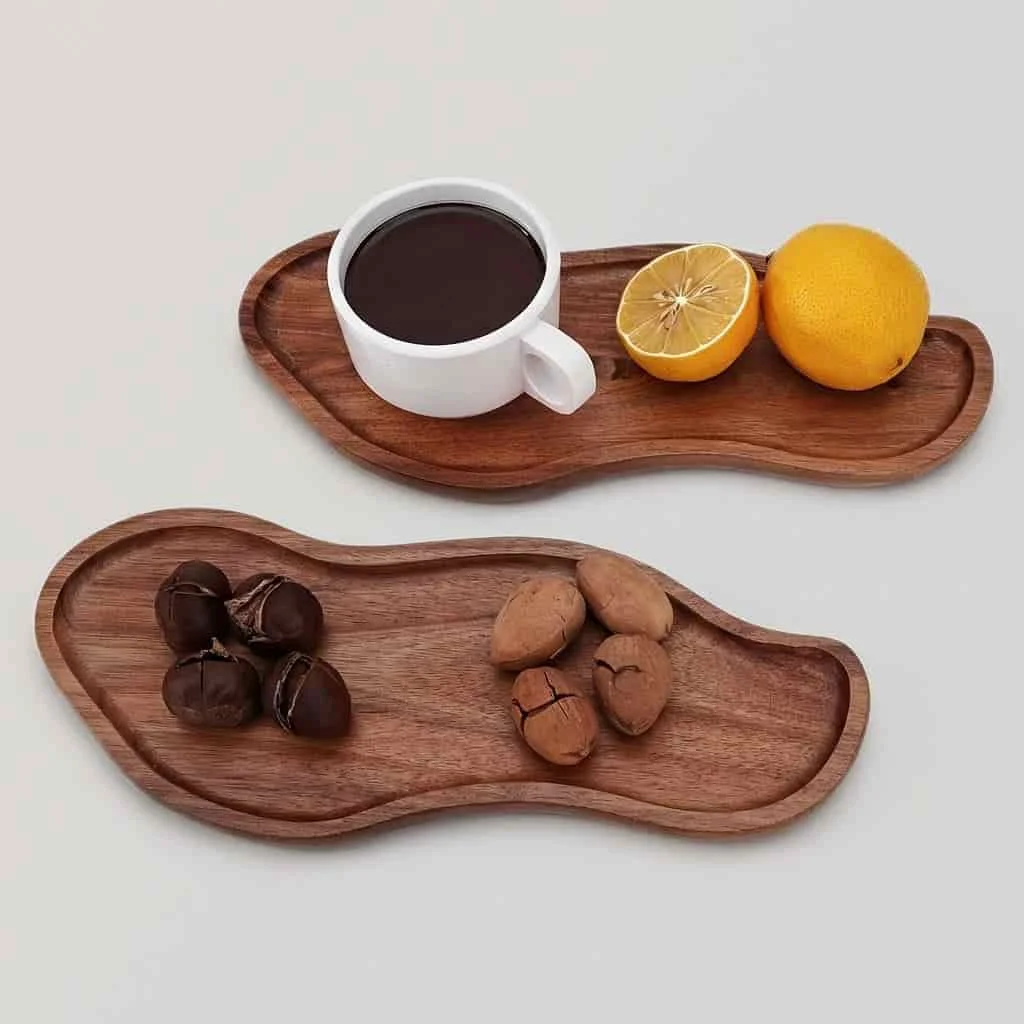 Custom Acacia Wood Snack Trays – Peanut & Cloud Shaped Wooden Serving Plates 3