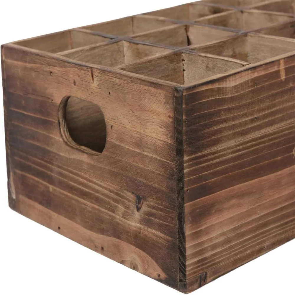 Rustic Wooden Beer Crate for Decoration Living Room Bedroom Wooden Storage Box with Handles 2