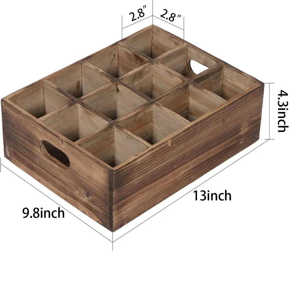 Rustic Wooden Beer Crate for Decoration Living Room Bedroom Wooden Storage Box with Handles 4