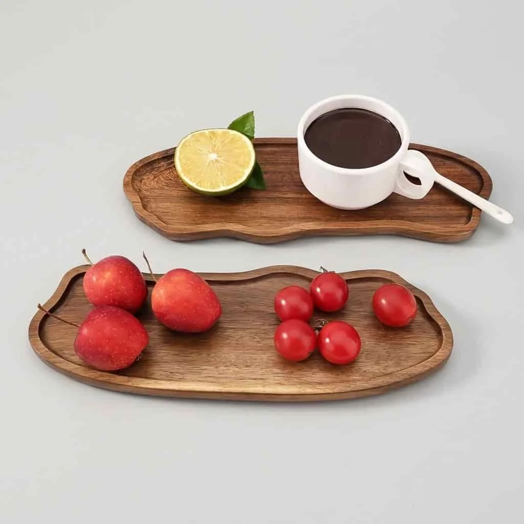 Custom Acacia Wood Snack Trays – Peanut & Cloud Shaped Wooden Serving Plates 4