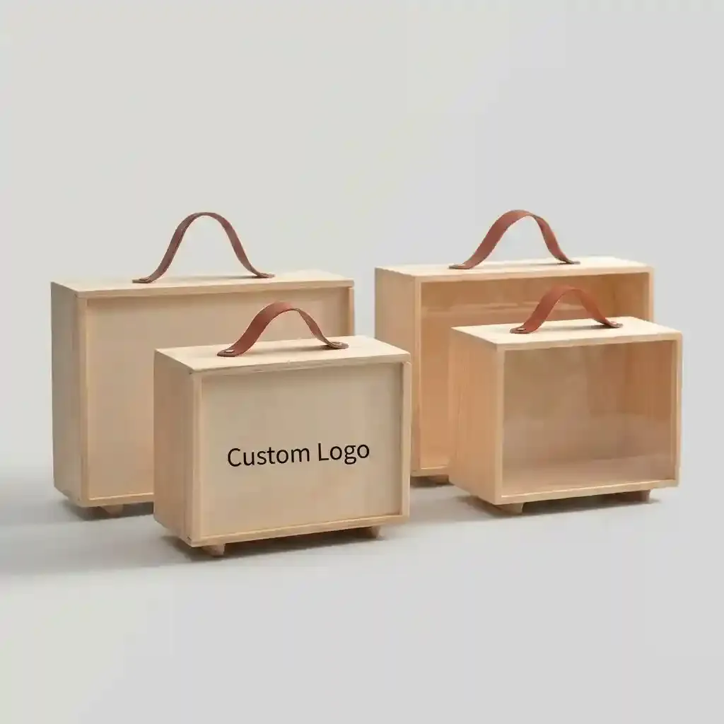 Custom Pine Wood Action Figure Display Box with Acrylic Lid Desktop Toy Ornament Showcase