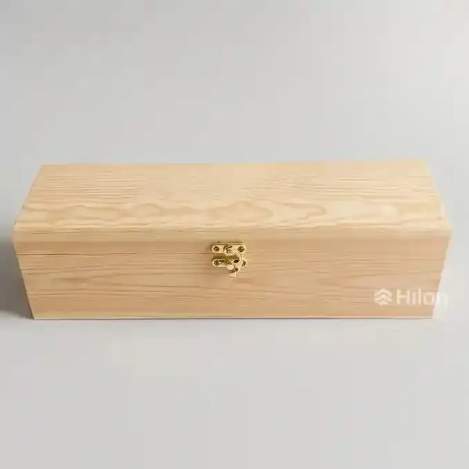 Sliding lid wooden wine box open view