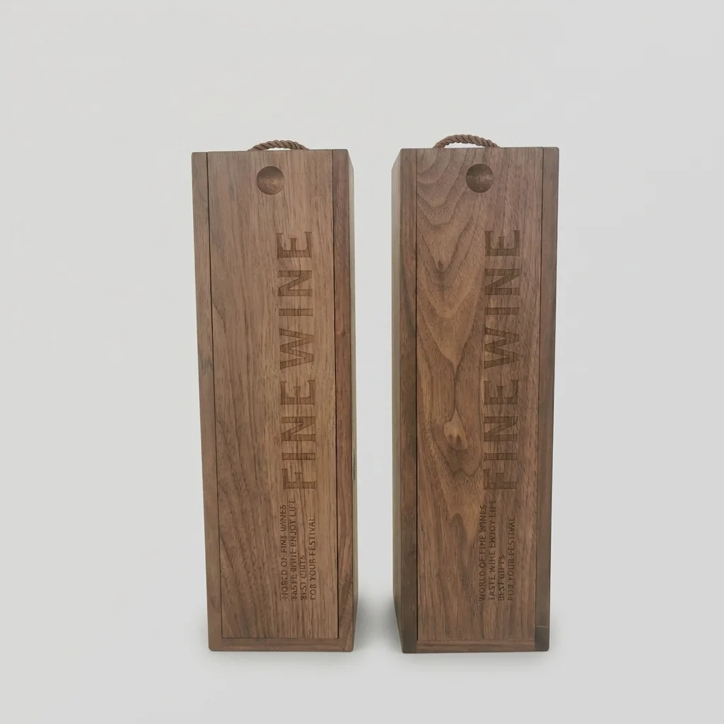 Custom Single Bottle Black Walnut Wine Gift Box - Manufacturer & Wholesale Supplier