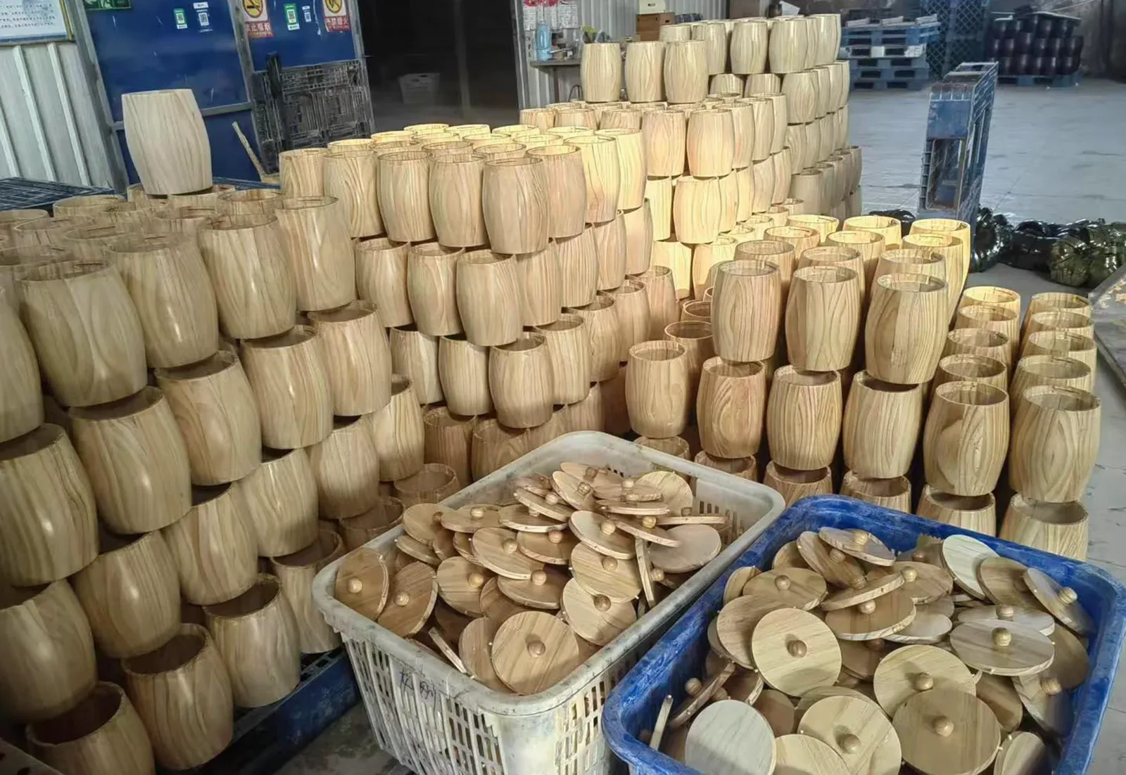 Wooden products production workshop floor in Cao County, China