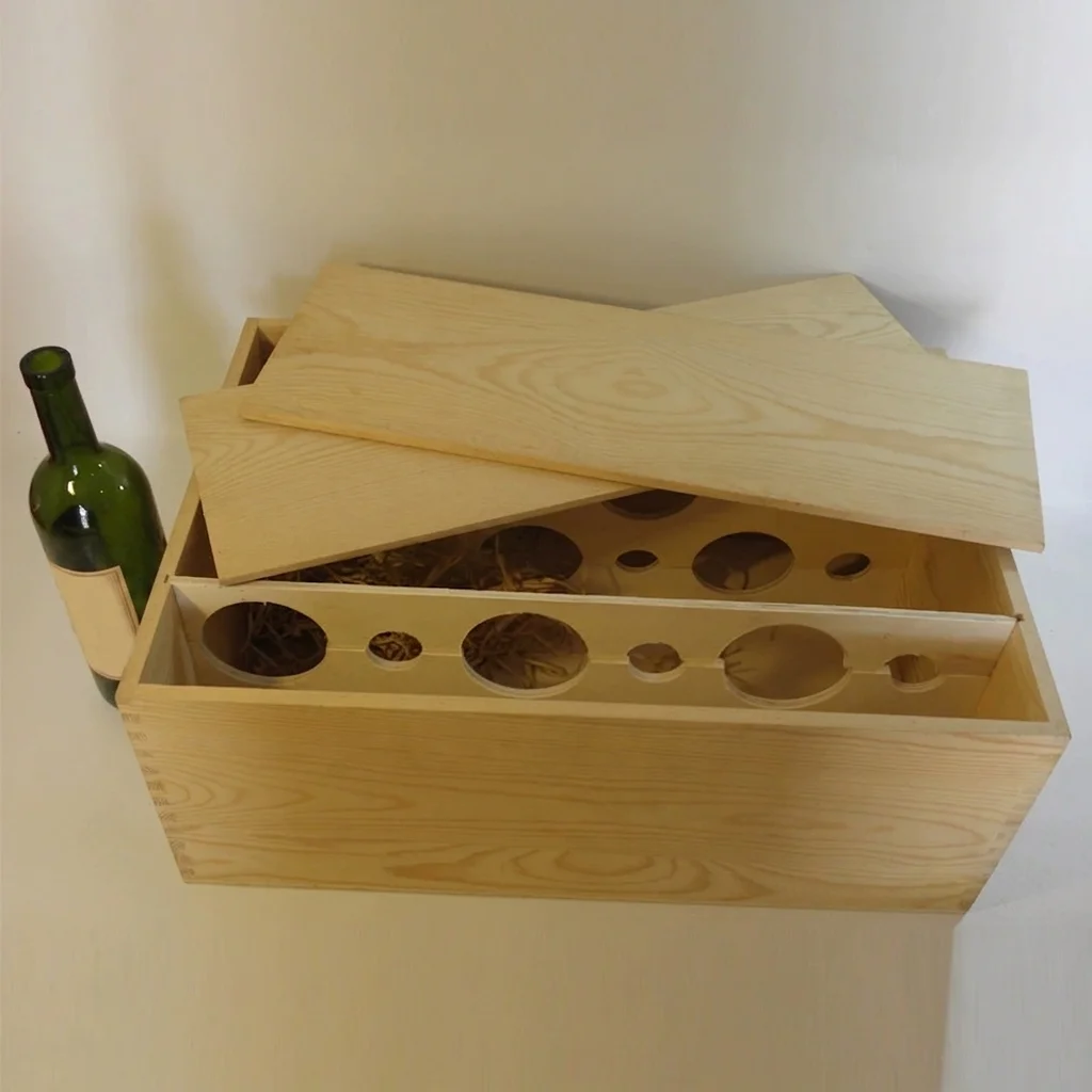 Natural Pine Wood 12 Bottle Wine Transport Crate Manufacturer & Wholesale Supplier 2