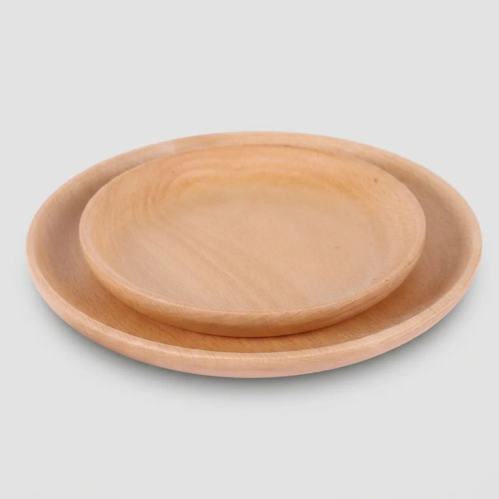 Round Beech Wood Serving Plates | Custom Sizes 11-25cm — Hilon Wood 2
