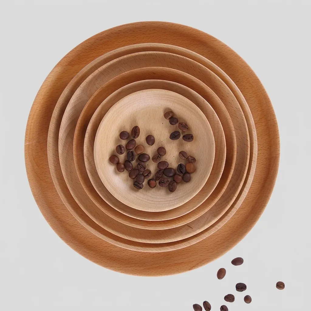 Round Beech Wood Serving Plates | Custom Sizes 11-25cm — Hilon Wood 4