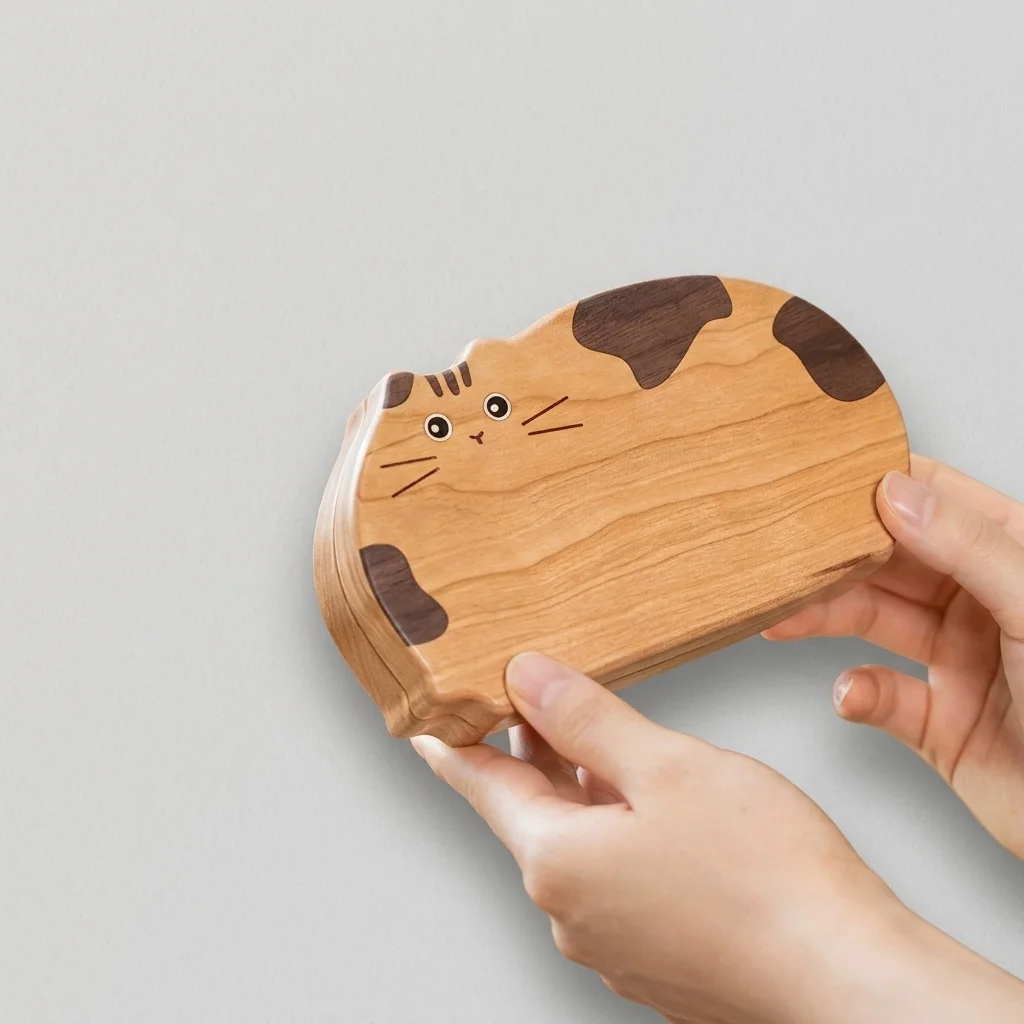 Wholesale Walnut Wood Jewelry Box Cartoon Totoro Design - Hilon Wood Manufacturer & Wholesale Supplier 3
